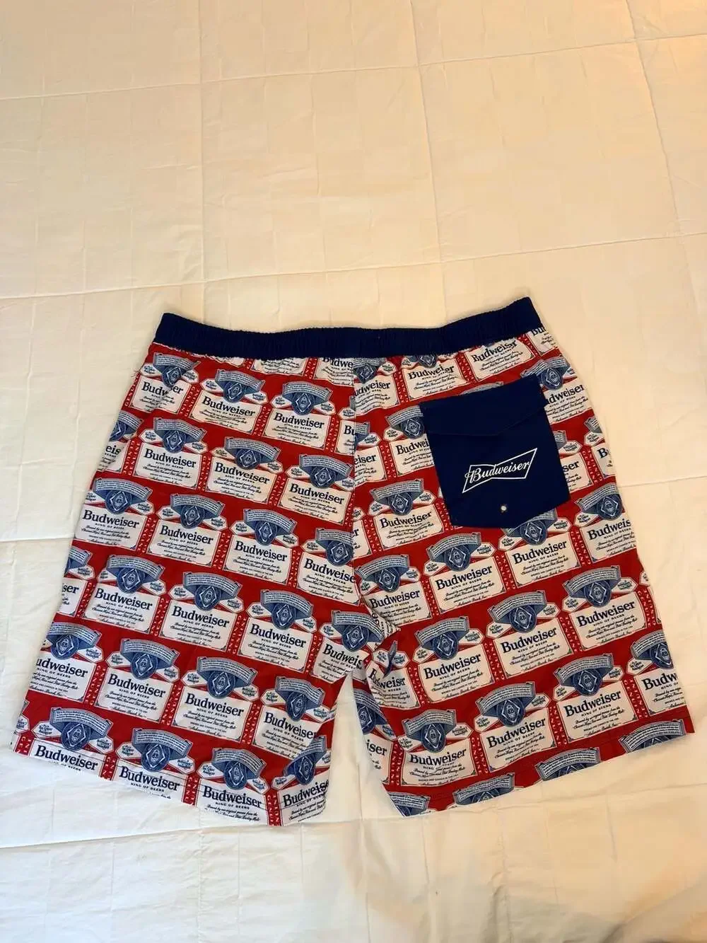Tipsy Elves Budweiser Swim Trunks Men’s XL Retro Beer Print Shorts